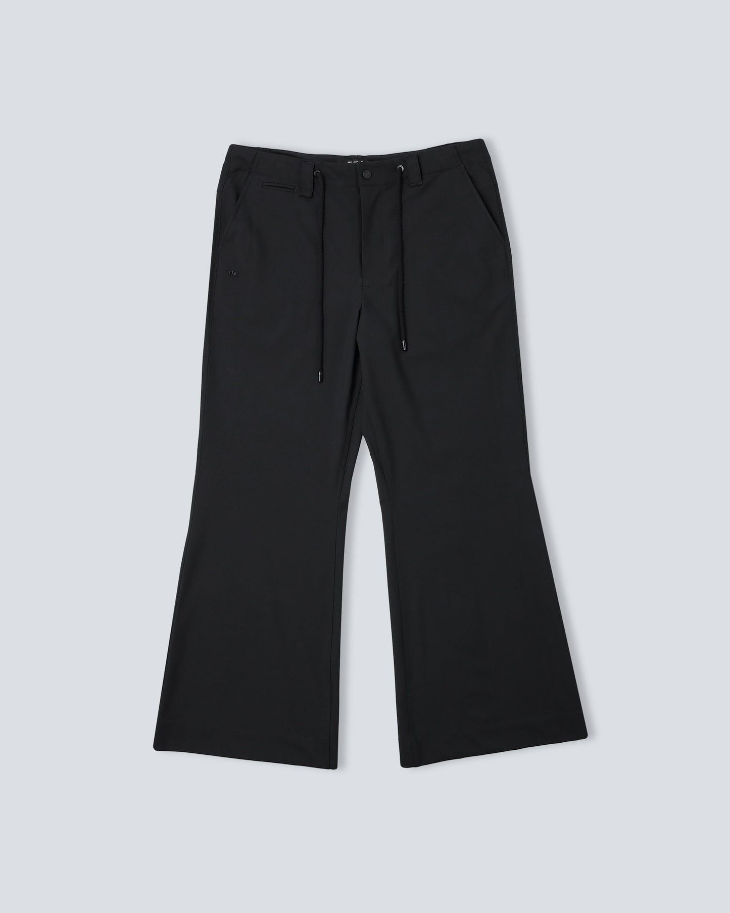 Stretch Tailoring Cloth Flared Leg Pants - Black