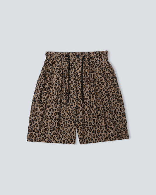 Leopard Balloon Shorts - Brown