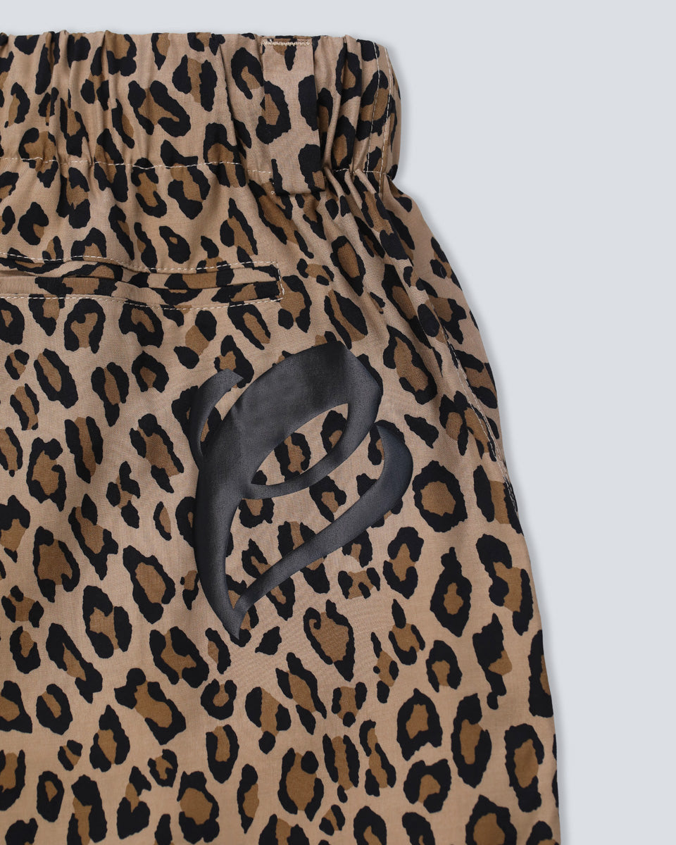 Leopard Balloon Shorts - Brown