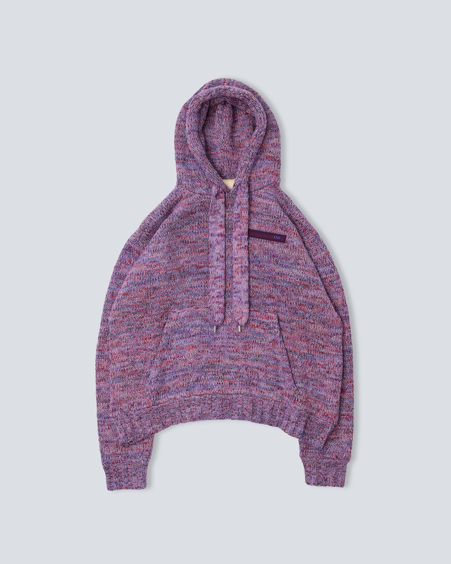 Purple Hand-Loomed Knitted Hoodie