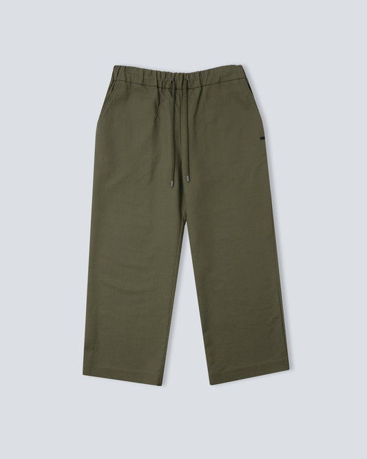 Top Stitch Drawcord Pants - Olive