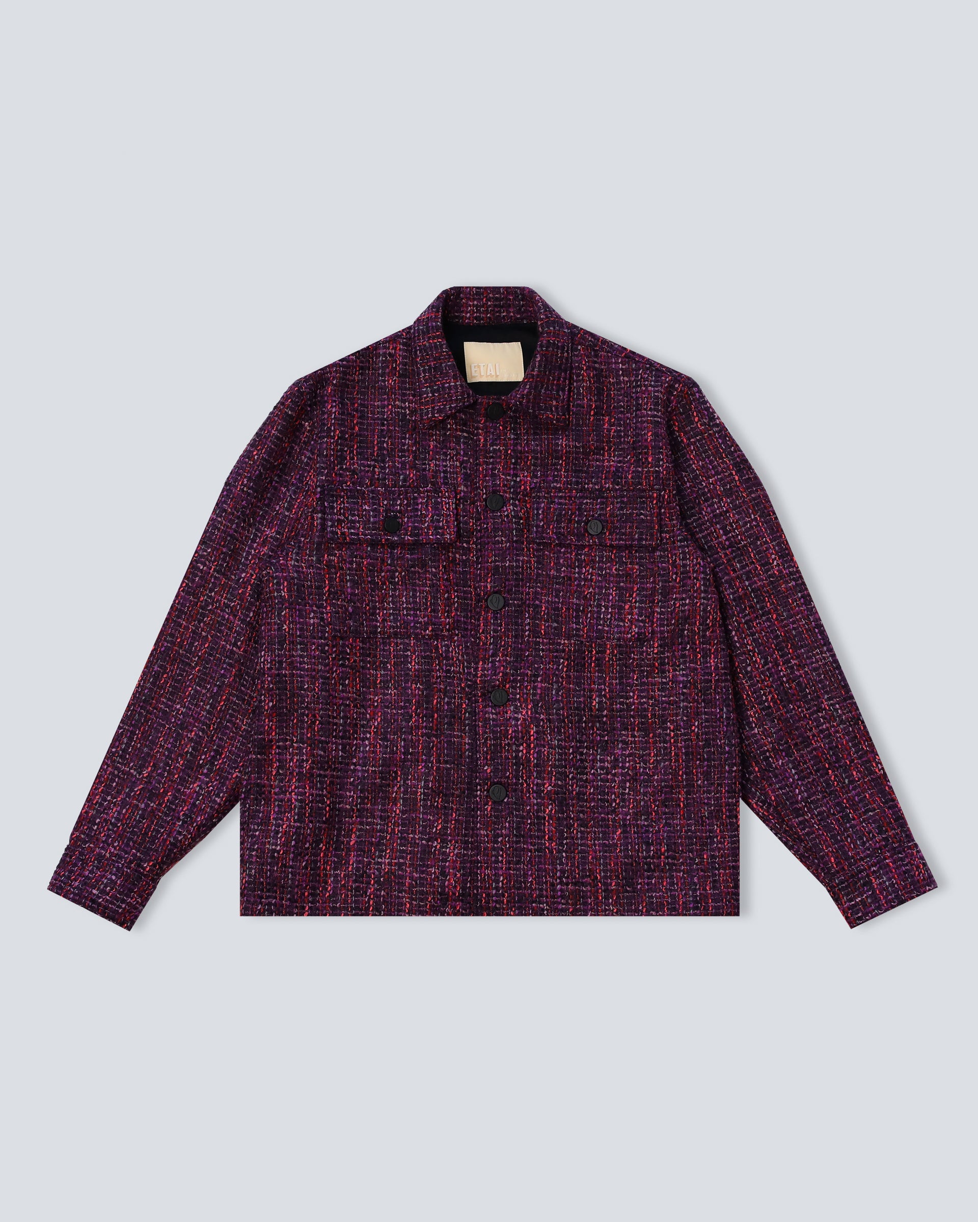 Wool Blend Shacket - Plum