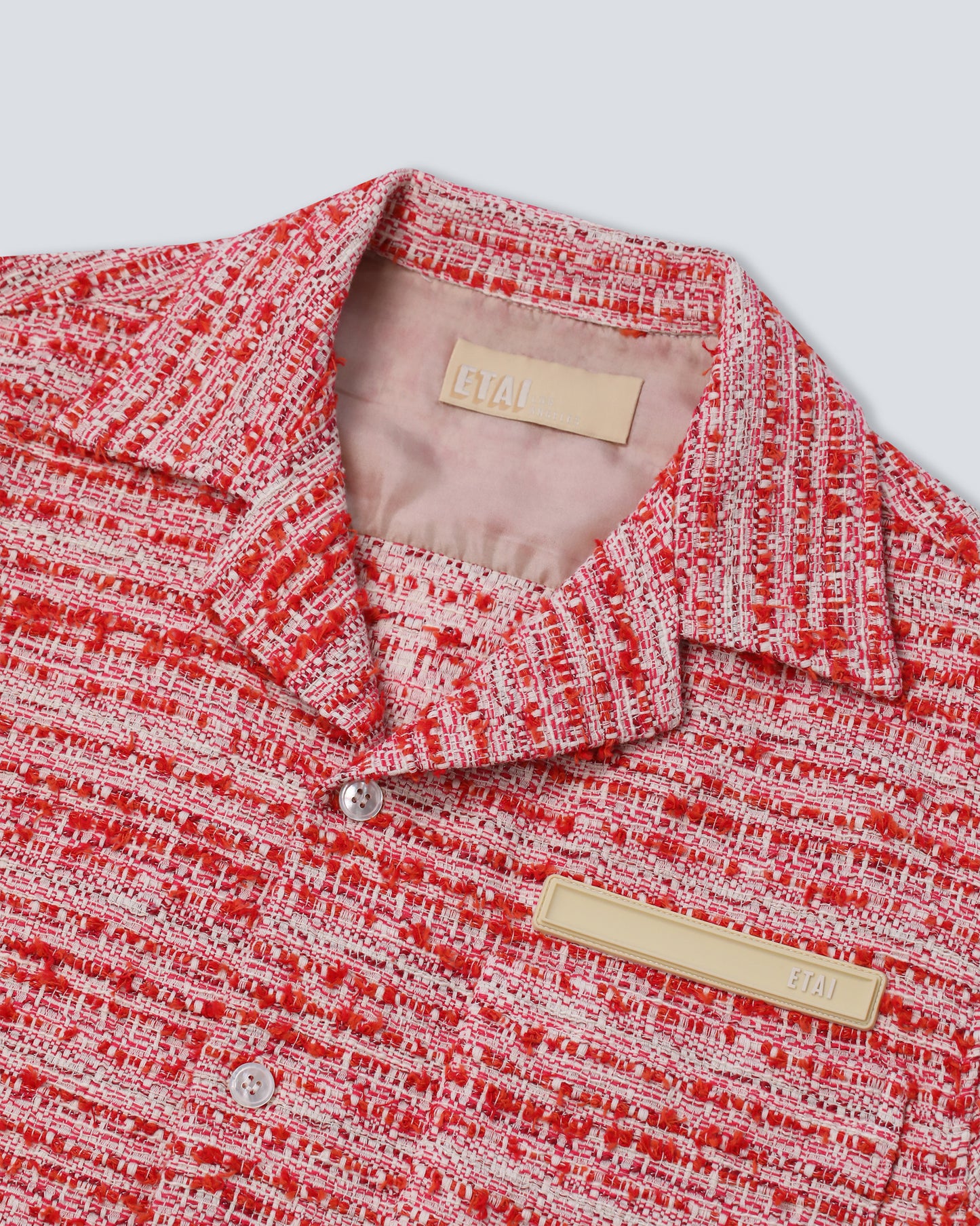 Cotton Tapestry Weave Shirt - Red