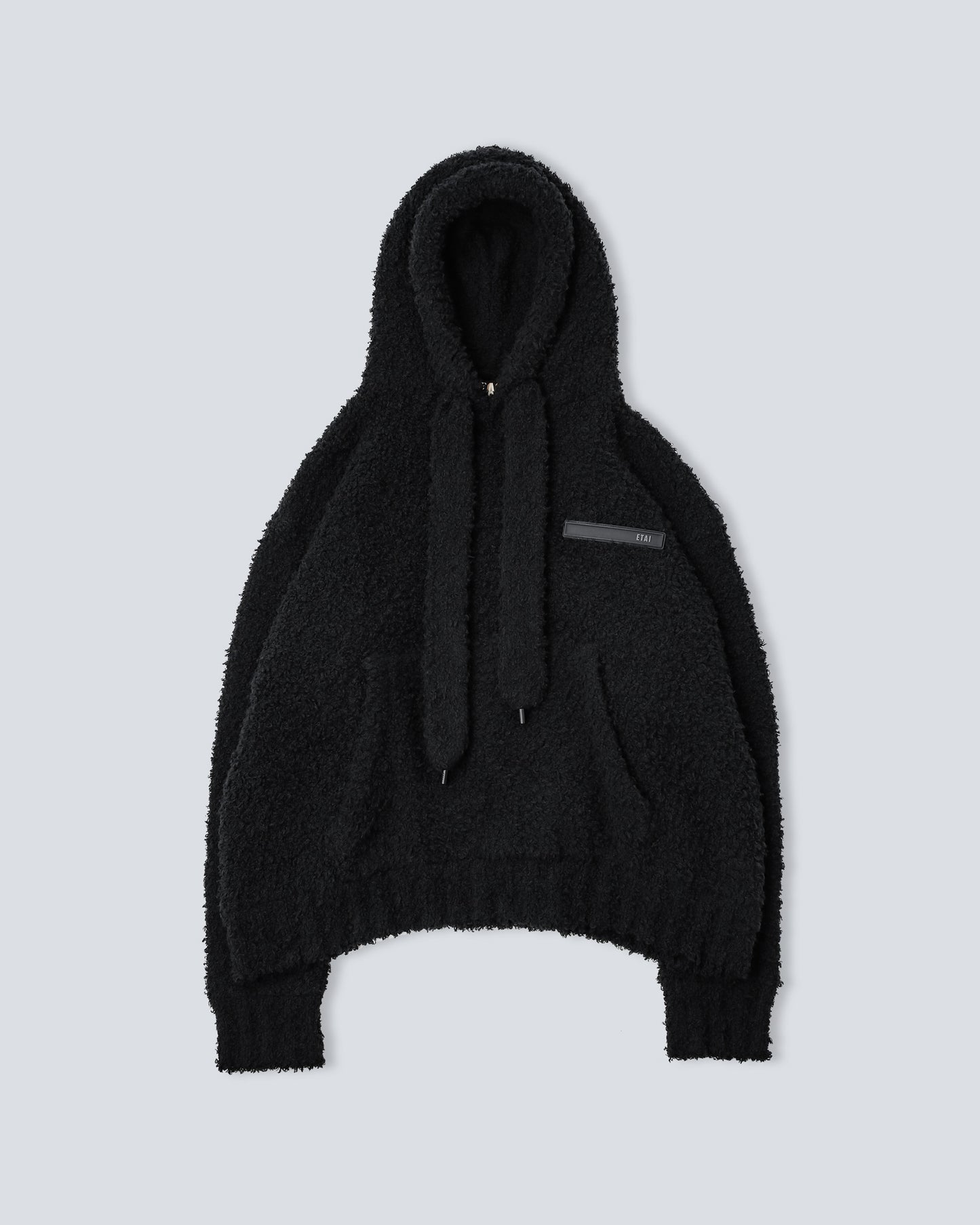 Hand-Loomed Fuzzy Hoodie - Black