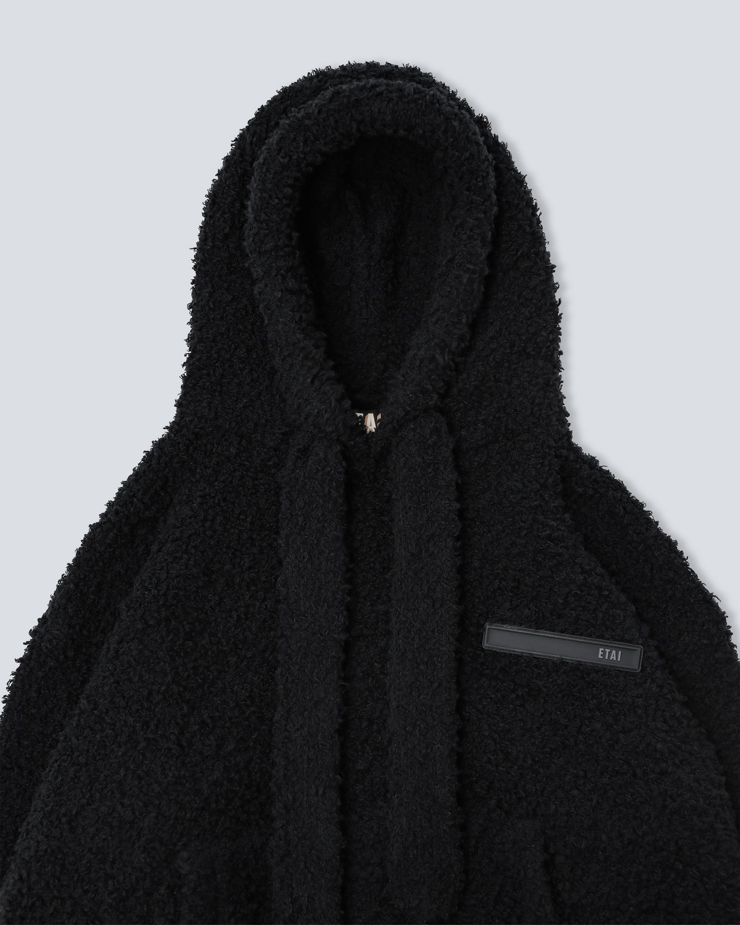 Hand-Loomed Fuzzy Hoodie - Black