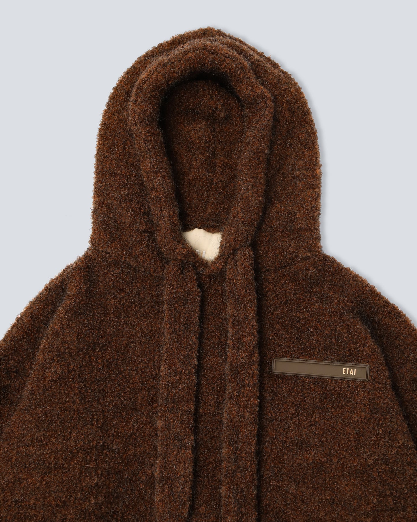 Hand-Loomed Mousse Hoodie - Brown