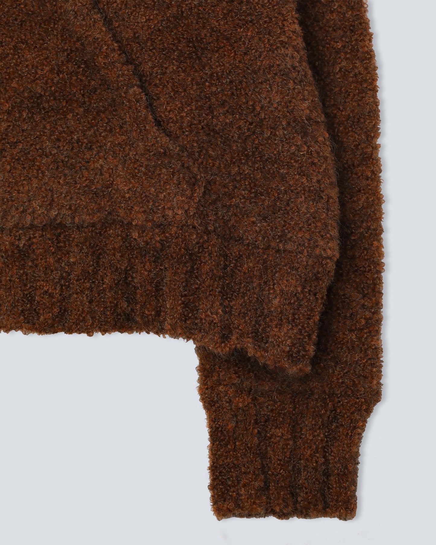 Hand-Loomed Mousse Hoodie - Brown