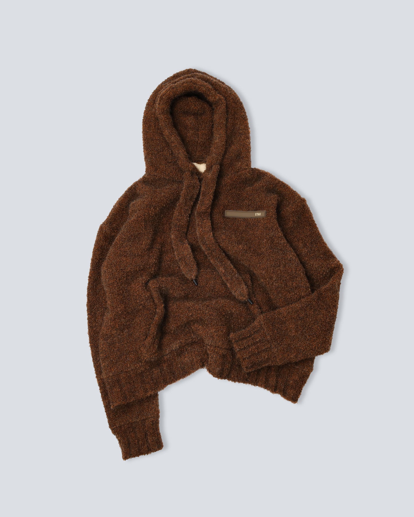 Hand-Loomed Mousse Hoodie - Brown