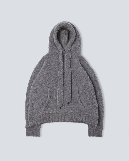 Hand-Loomed Mousse Hoodie - Gray