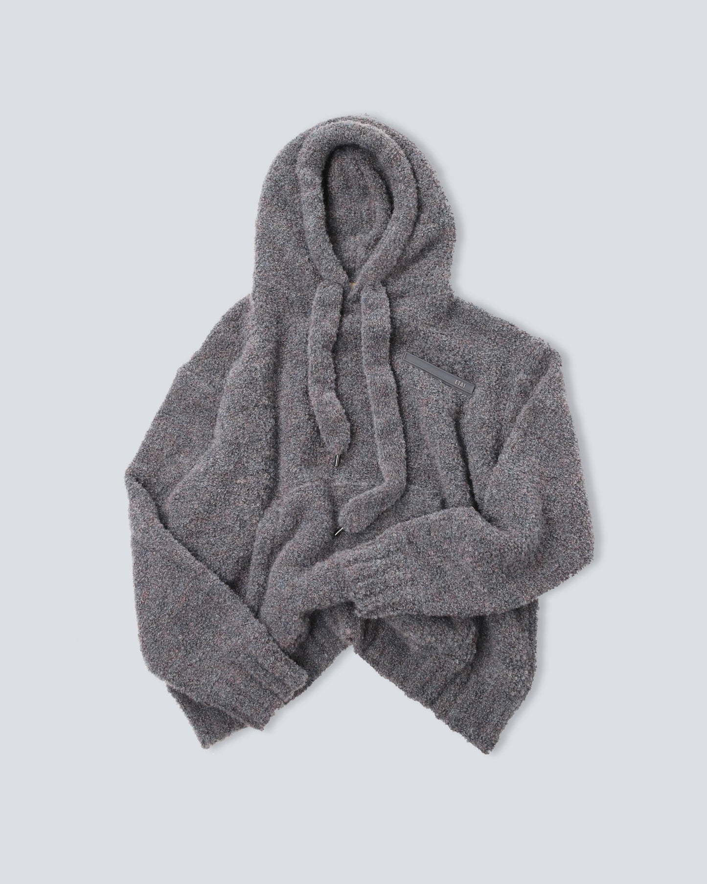 Hand-Loomed Mousse Hoodie - Gray