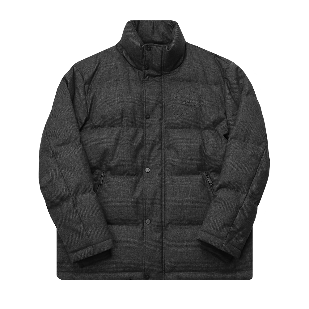Suiting Puffer Jacket - Gray Plaid