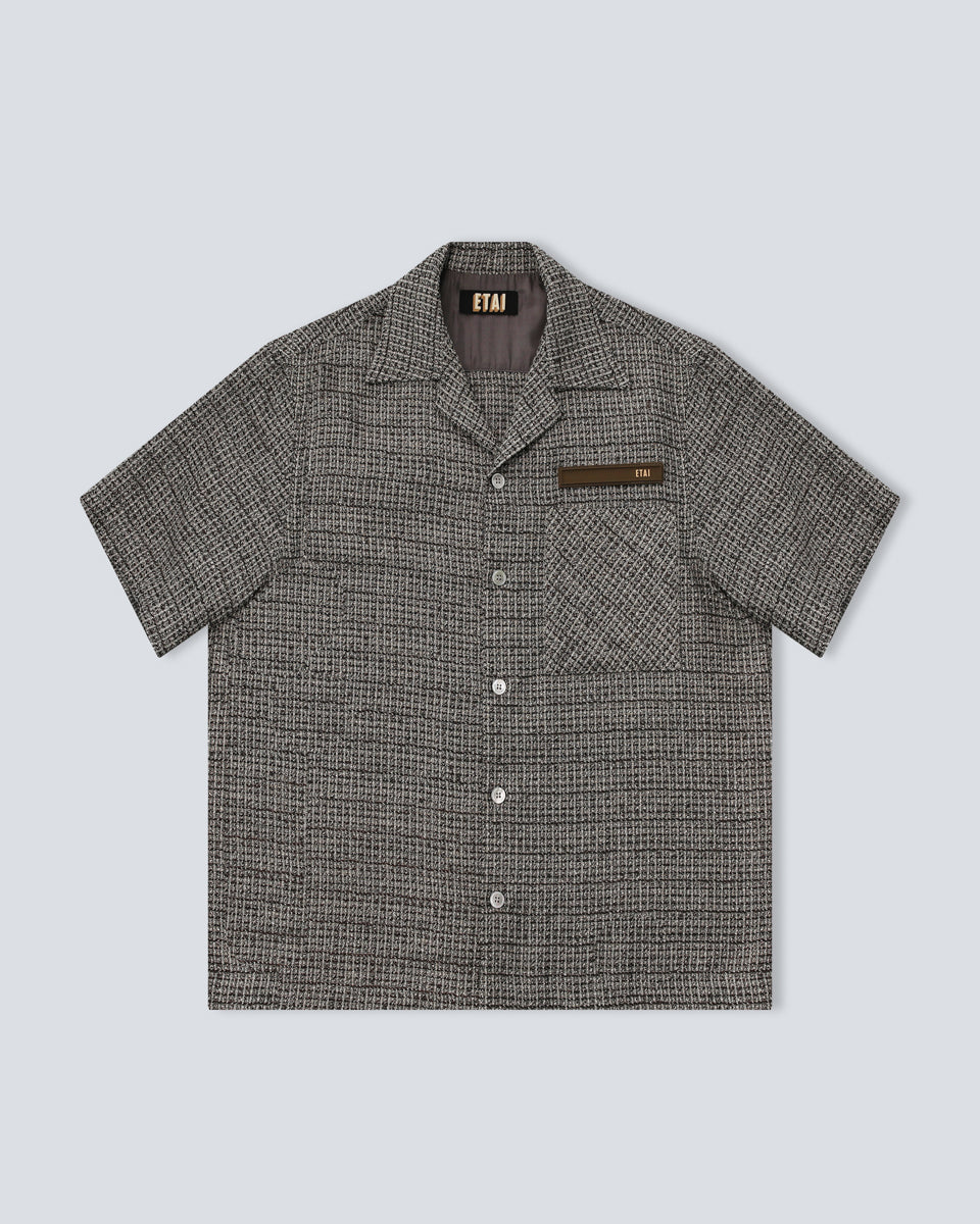 Waffle Jacquard Shirt - Brown