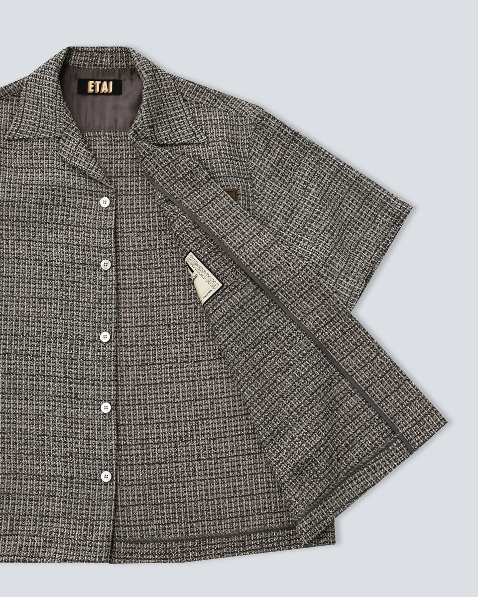 Waffle Jacquard Shirt - Brown