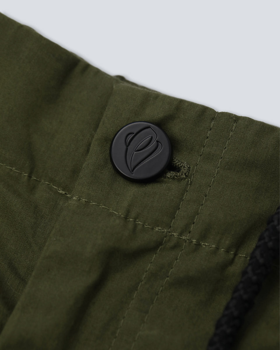 Wax Coated Double Knee Shorts - Olive