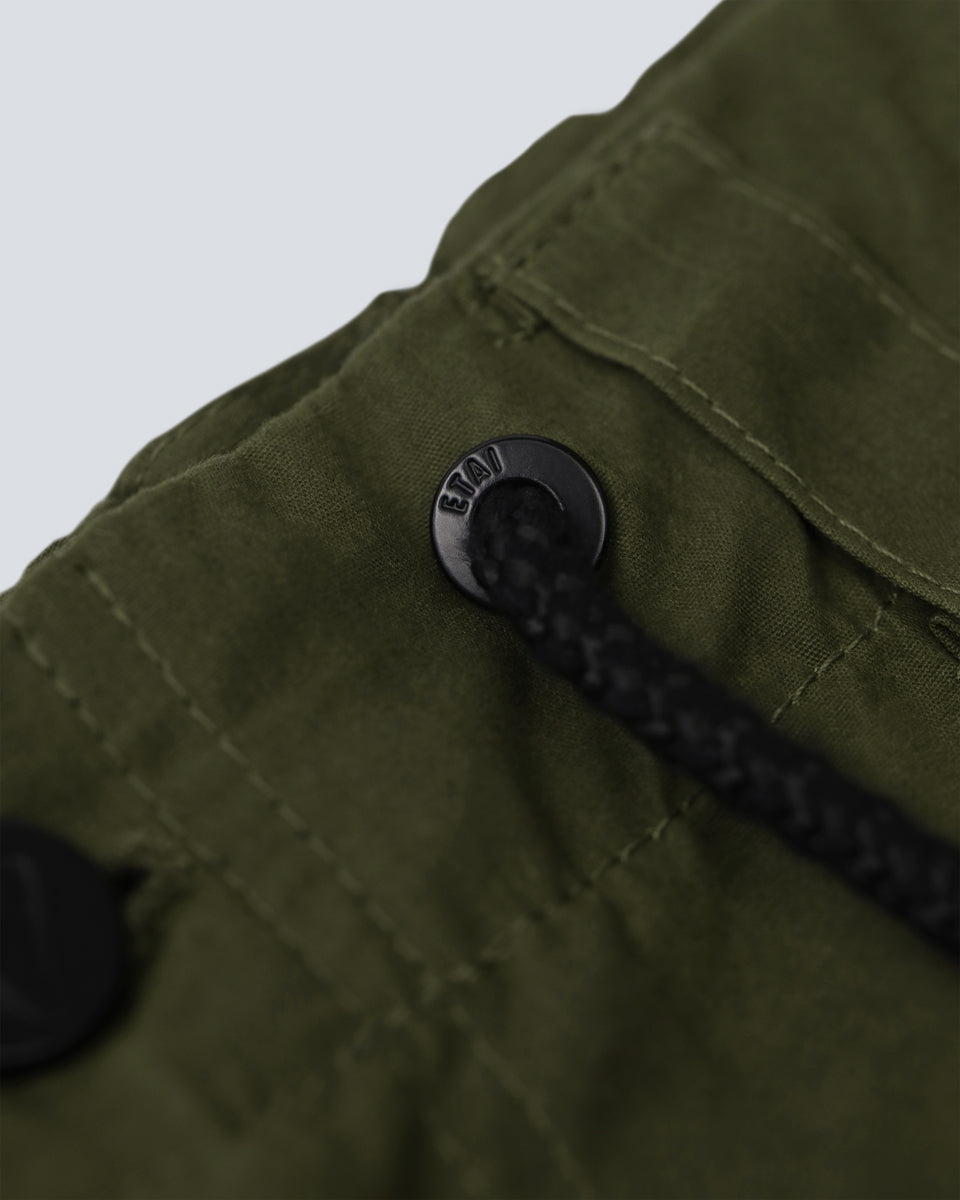 Wax Coated Double Knee Shorts - Olive