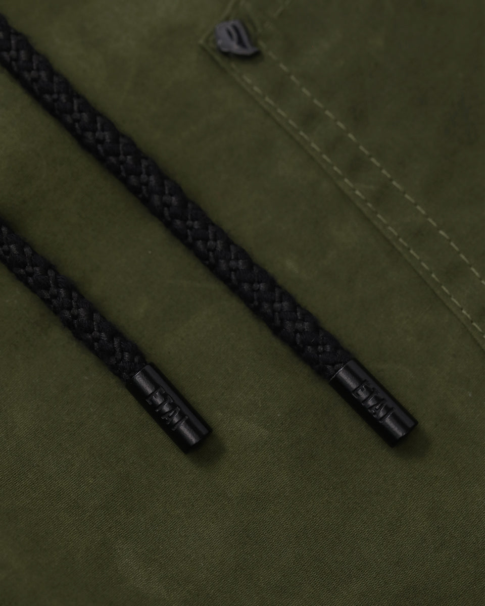 Wax Coated Double Knee Shorts - Olive