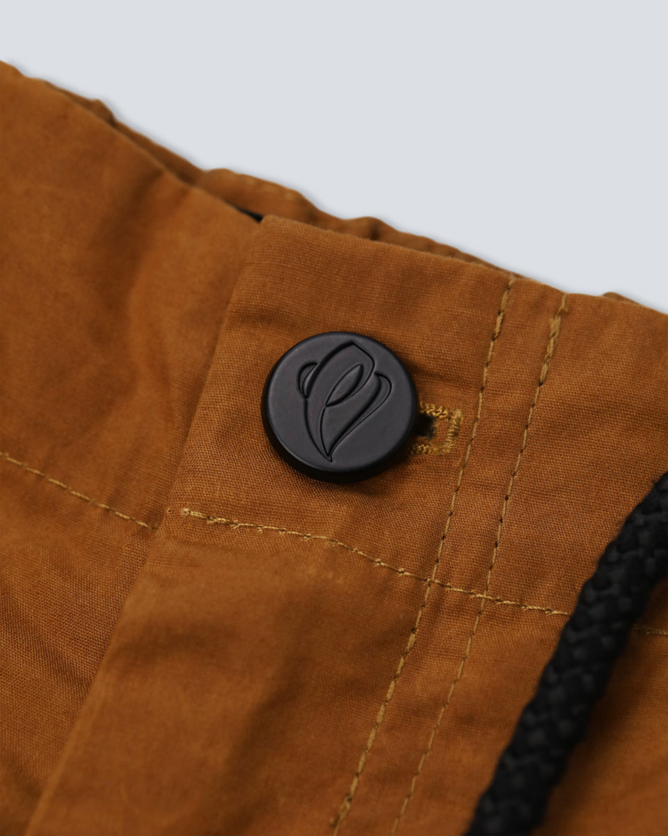 Wax Coated Double Knee Shorts - Rust