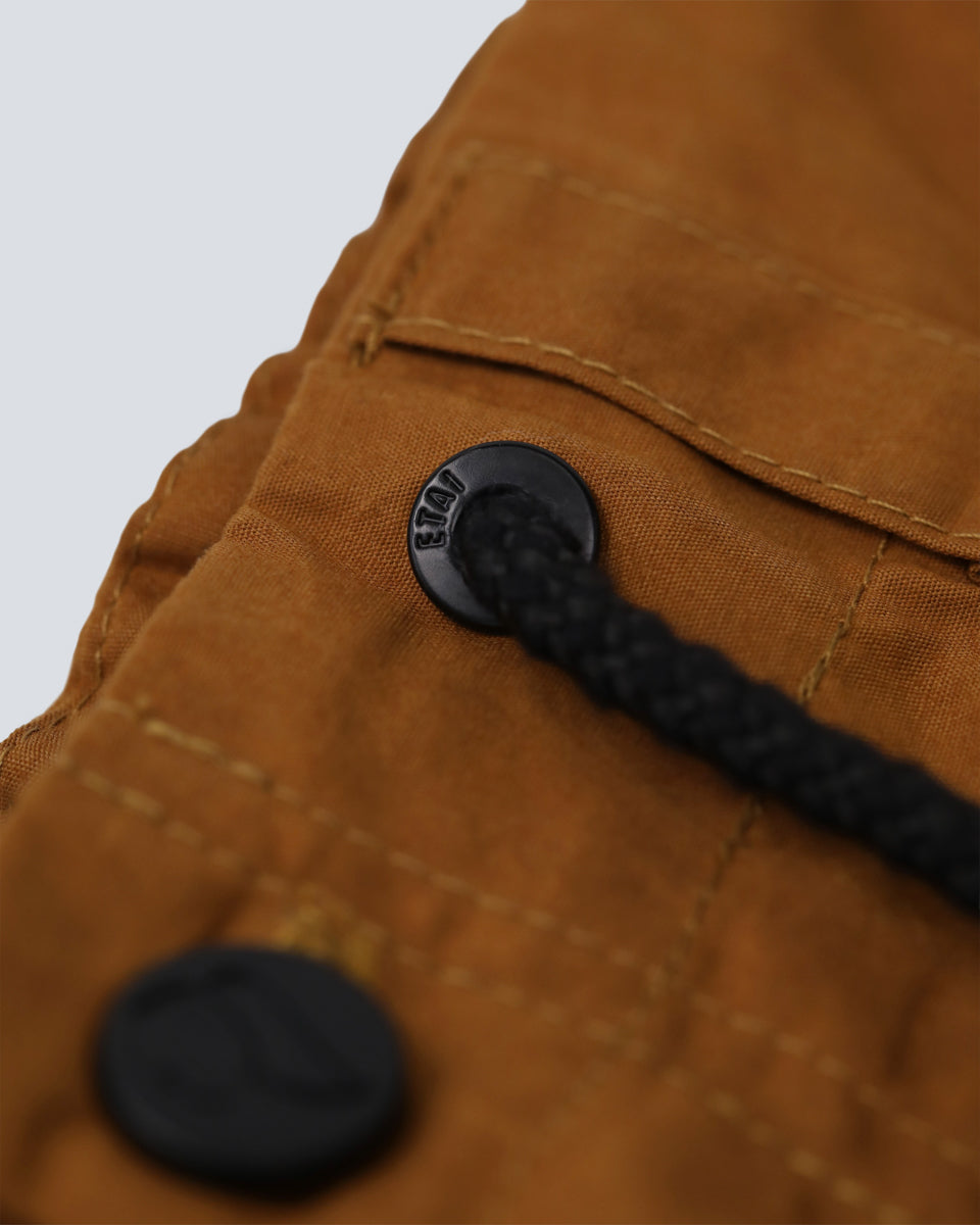 Wax Coated Double Knee Shorts - Rust