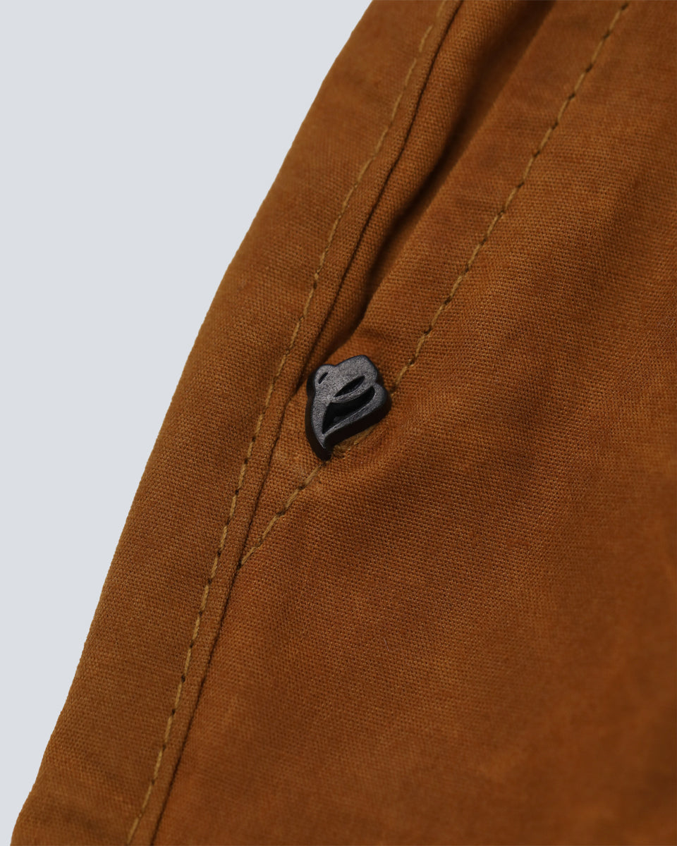 Wax Coated Double Knee Shorts - Rust