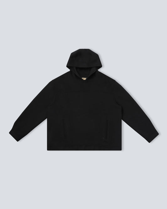 Hand Made Wool Cashmere Hoodie - Black